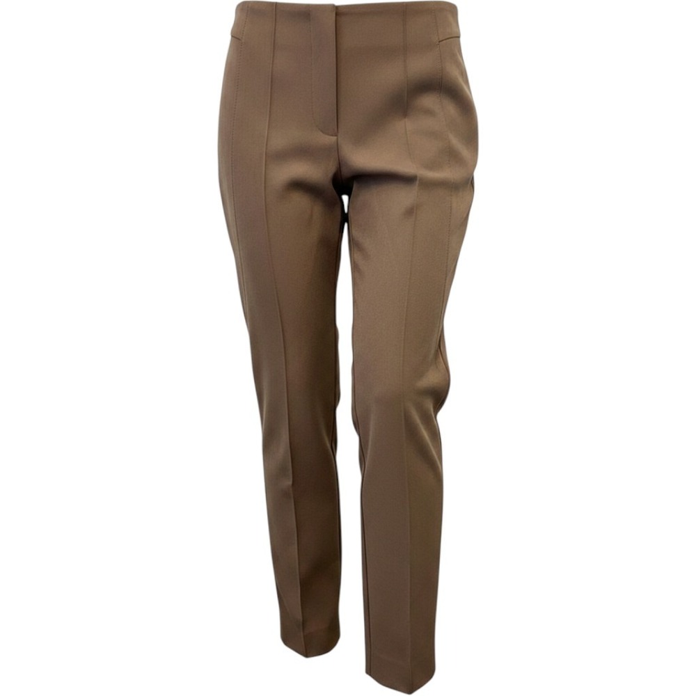 Lafayette 148 New York‎ Gramercy Slim Leg Seamed Pants Tan Brown Size 4